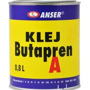 Popularny ANSER KLEJ BUTAPREN A DO SKÓR OBUWIA FILCU 0.8L