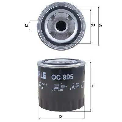 Popularny OC 995 FILTR OLEJU