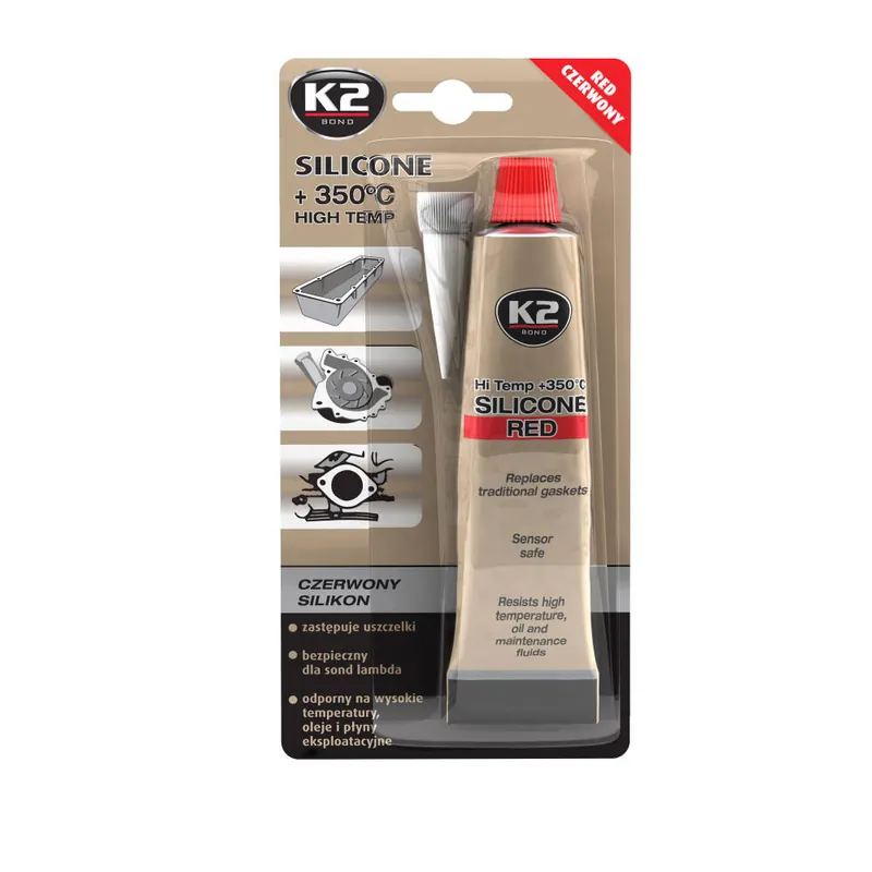 K2 SILIKON CZERWONY 85G 350C Zwrot pieniędzy