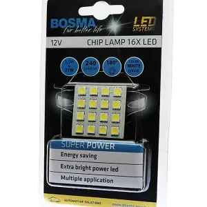 Oryginalny PANEL LED 12V 16XSMD BIAŁY 35x35MM T10/SV8,5/BA9S BOSMA 3390