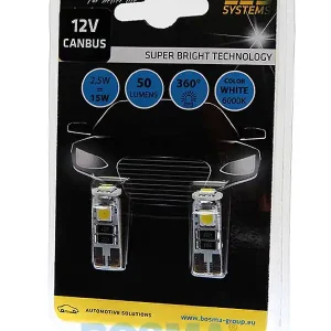 Oferta limitowana ŻARÓWKA 12V 3XLED SMD5050 T10 BIAŁA 6000K BOSMA 4144