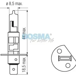 ŻARÓWKA 12V 55W H1 P14,5S LONG LIFE HEAVY DUTY BOSMA Niska cena