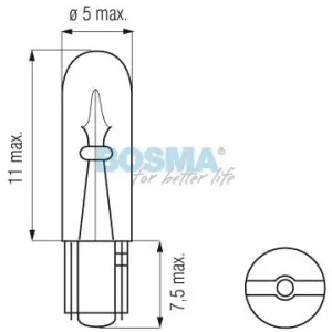 Darmowa dostawa ŻARÓWKA 12V 1,2W T05 ZIELONA BOSMA 4414