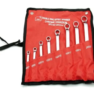 ZESTAW KLUCZY OCZKOWYCH WYGIĘTYCH 6X7 - 20X22MM 8 SZT. Rabat