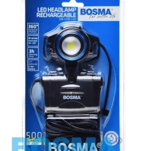 Wysoka jakość LATARKA LED 500 LM CZOŁOWA Z AKUMULATOREM BOSMA