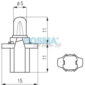 ŻARÓWKA 12V 1,12W BX8,5D BOSMA 0835 Darmowa dostawa