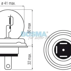 Oferta limitowana ŻARÓWKA 24V 55/50W R2 P45T BOSMA 0294