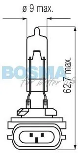 Autentyczny ŻARÓWKA 12V 50W PGJ13 BOSMA 4629