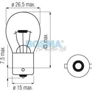 Zamów teraz ŻARÓWKA 12V 21W P21W BA15S 25X47MM LONG LIFE BOSMA