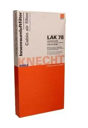 Kup teraz KNECHT LAK78 FILTR KABINOWY Z WĘGLEM