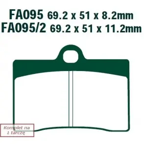 Bezpieczna płatność EBC Klocki Hamulcowe Motocyklowe FA095 EBCFA095 do DUCATI MONSTER 600 (93-97)/ 916 SPS (996CC) (97-98)/ 750 MONSTER/MONSTER DARK (99)/ 600 MONSTER CITY/CITY DARK (99)