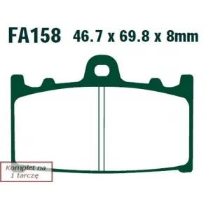 Wyprzedaż EBC Klocki Hamulcowe Motocyklowe FA158 EBCFA158 do SUZUKI GSX 1250 SPORTS TOURING (10-14)/ GSF 1250 (BEZ ABS) (07-11)/ GSF 1200 ( (06))