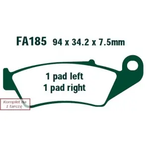 Zwrot pieniędzy EBC Klocki Hamulcowe Motocyklowe FA185TT EBCFA185TT do YAMAHA WR 250 ZK (2T) (98) SUZUKI DR 250 (96-98) HONDA CRF 125 F (14)