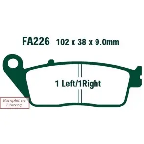 Zamów teraz EBC Klocki Hamulcowe Motocyklowe FA226HH EBCFA226HH do HONDA CBF 600 (ABS) (04-08)