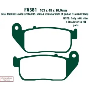 Szybka dostawa EBC KLOCKI HAMULCOWE V EBCFA381V do HARLEY DAVIDSON (R) XL 1200 C SPORTSTER CUSTOM (04-13)